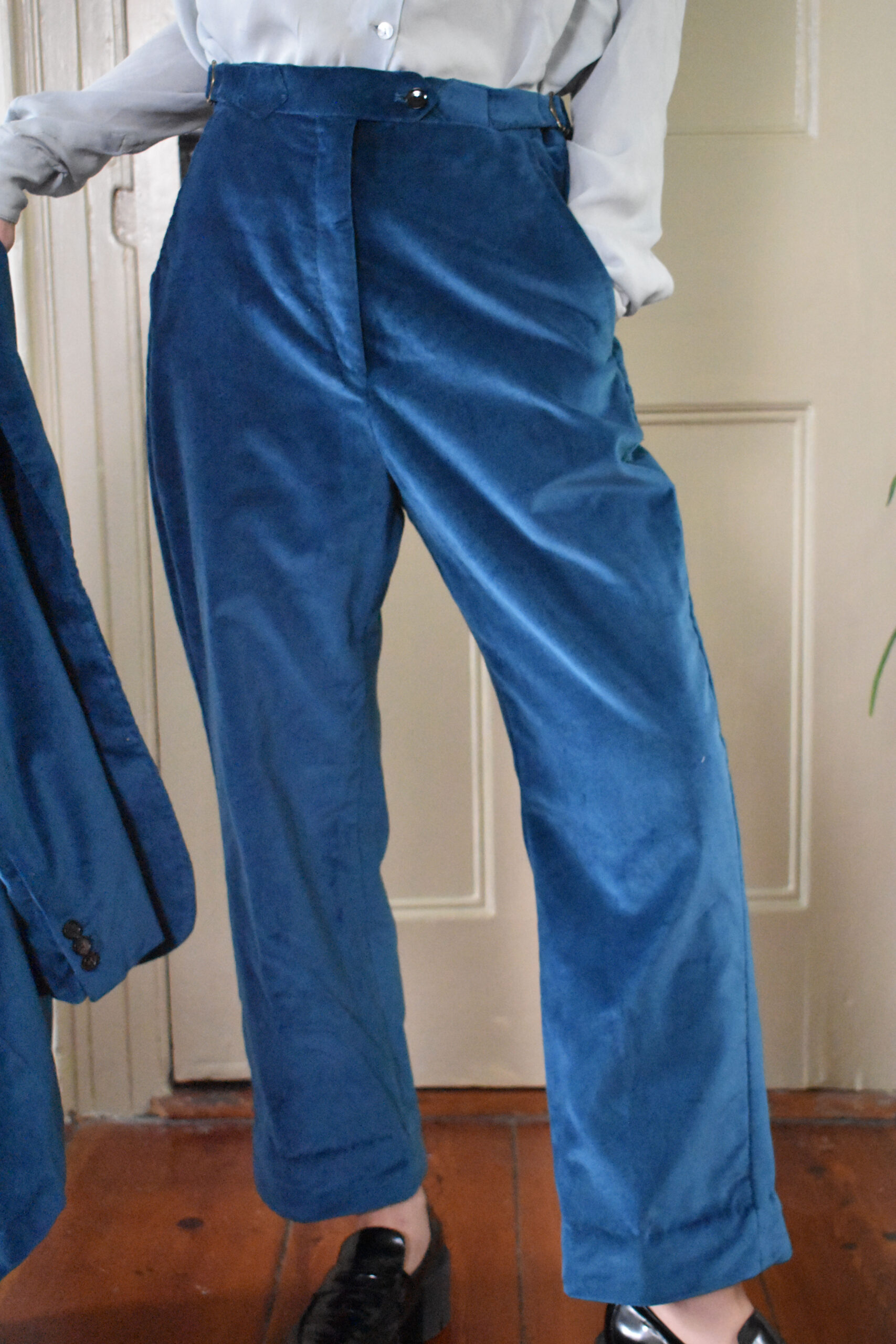 PETROL VELVET COTTON SUIT 11 PETROL VELVET COTTON SUIT - Image 11