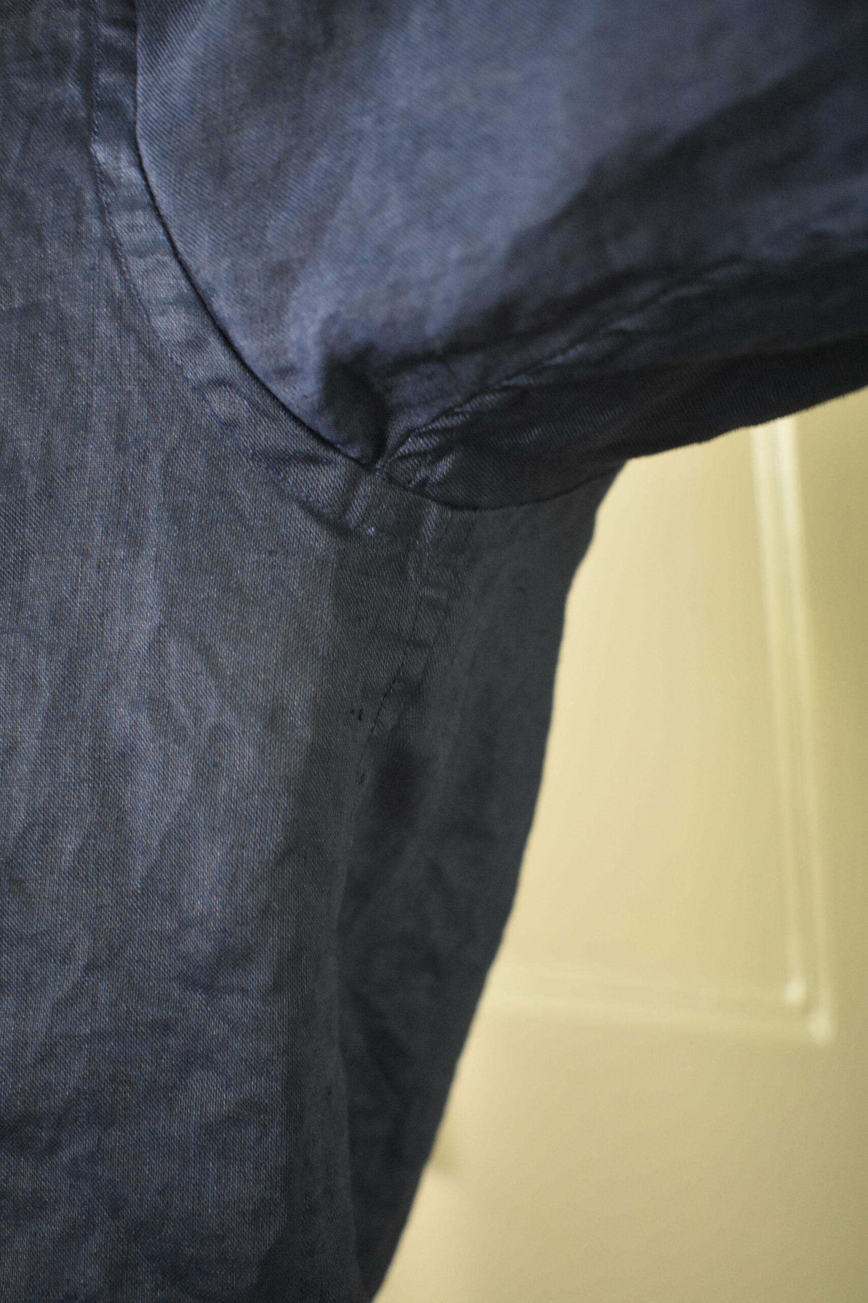 WESTERN SHIRT IN NAVY BLUE JAPANESE LINEN 8 WESTERN SHIRT IN NAVY BLUE JAPANESE LINEN - Image 8