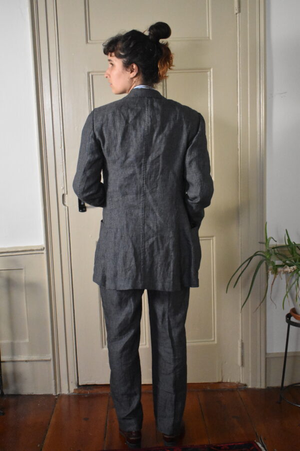 CHARCOAL HOUNDSTOOTH LINEN SUIT 6 CHARCOAL HOUNDSTOOTH LINEN SUIT - Image 6