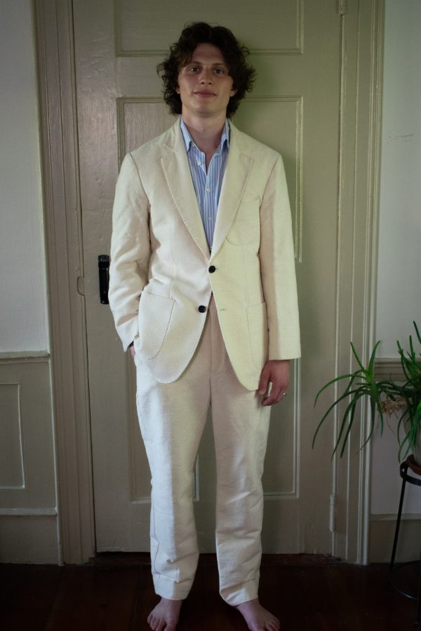 IVORY HAND-LOOMED & HAND-SEWN COTTON SUIT 3 IVORY HAND-LOOMED & HAND-SEWN COTTON SUIT - Image 3