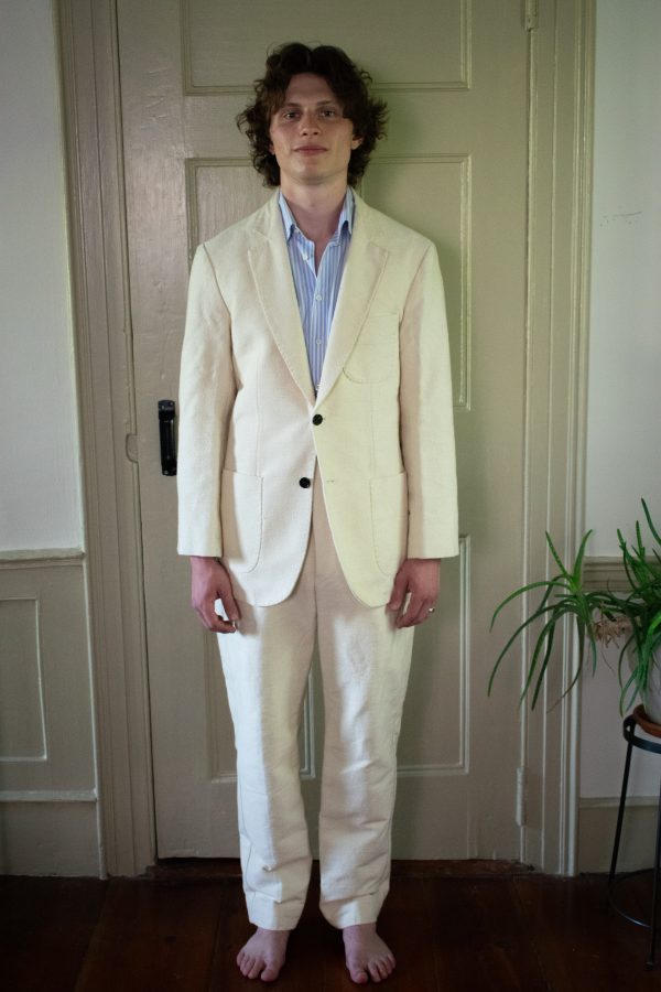IVORY HAND-LOOMED & HAND-SEWN COTTON SUIT 1 IVORY HAND-LOOMED & HAND-SEWN COTTON SUIT