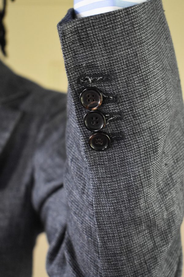 CHARCOAL MICRO HOUNDSTOOTH LINEN SUIT 6 CHARCOAL MICRO HOUNDSTOOTH LINEN SUIT - Image 6