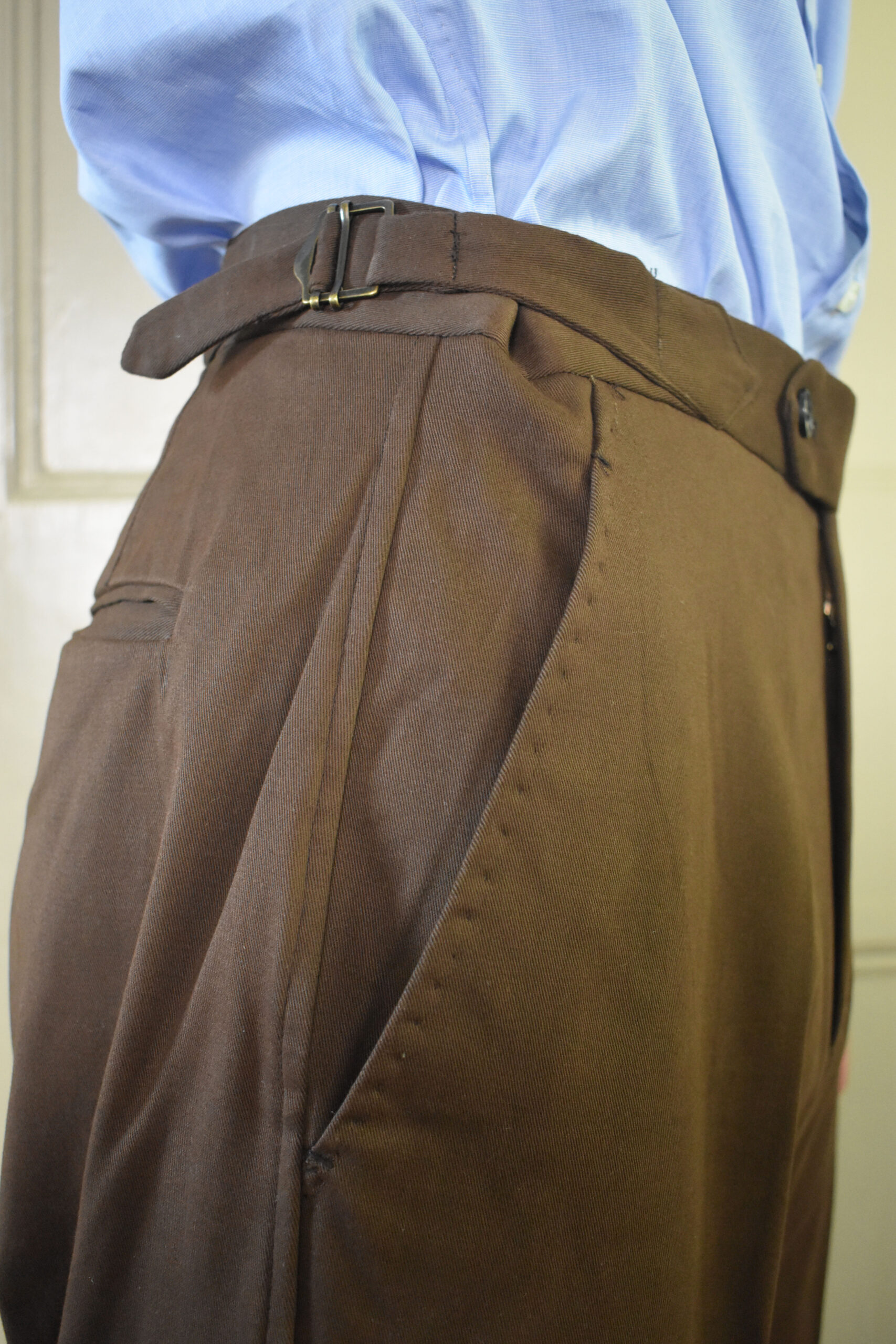 COFFEE CADET'S STRAIGHT PANTS IN BRUSHED COTTON TWILL 6 COFFEE CADET'S STRAIGHT PANTS IN BRUSHED COTTON TWILL - Image 6