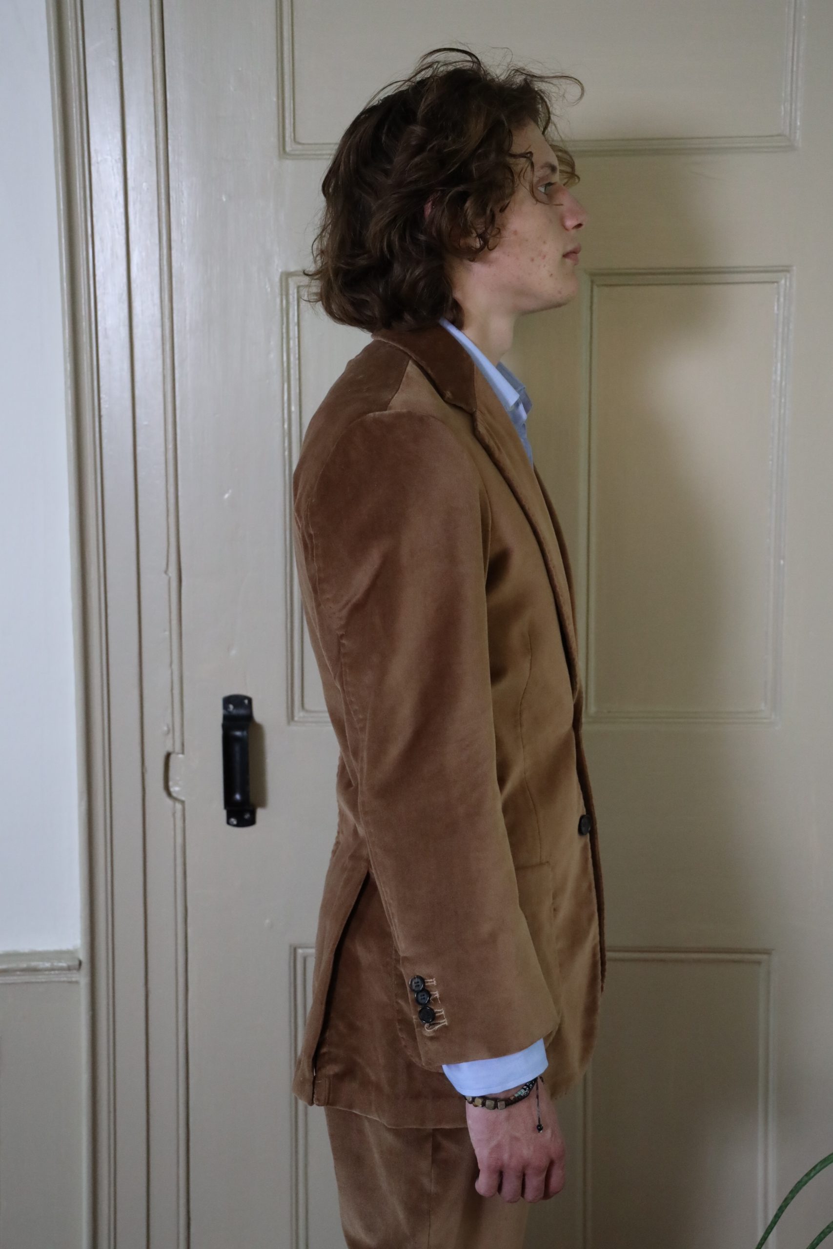 TAN VELVET COTTON SUIT 3 TAN VELVET COTTON SUIT - Image 3