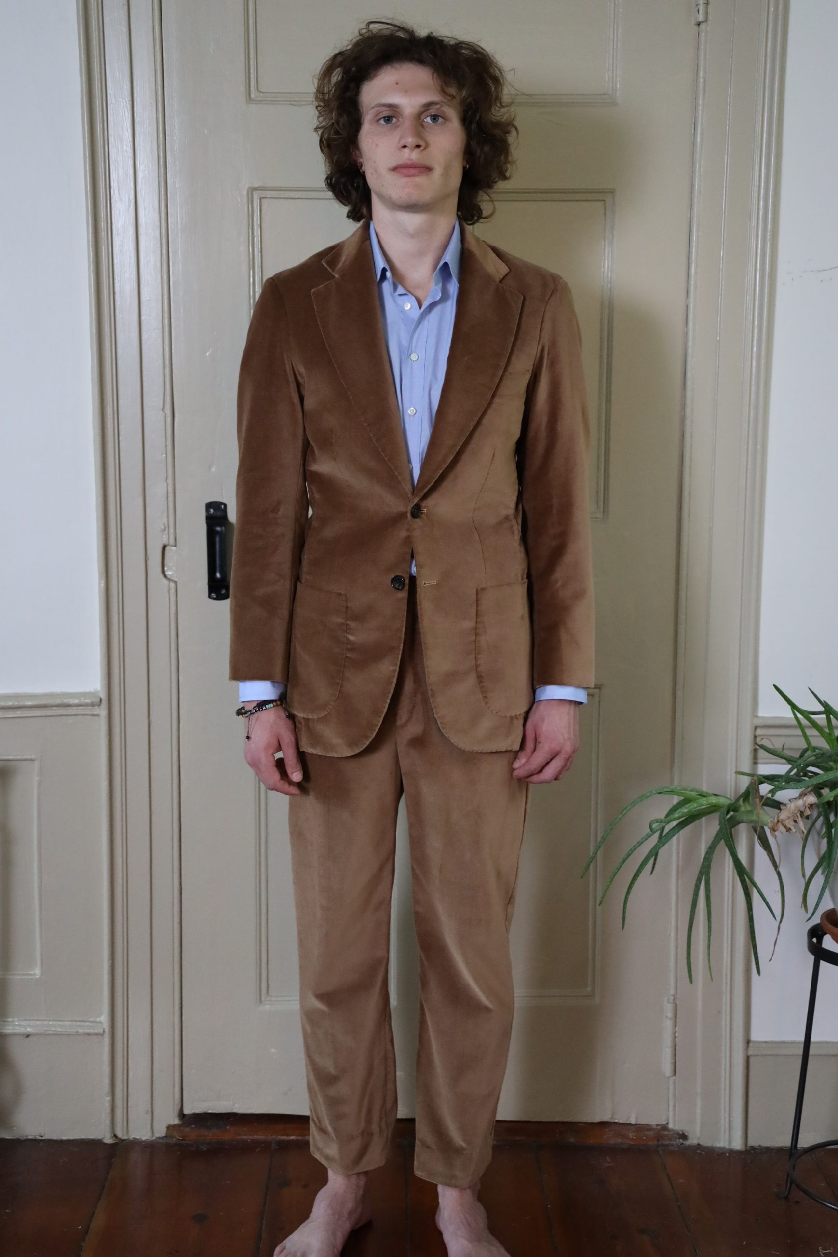 TAN VELVET COTTON SUIT 1 TAN VELVET COTTON SUIT