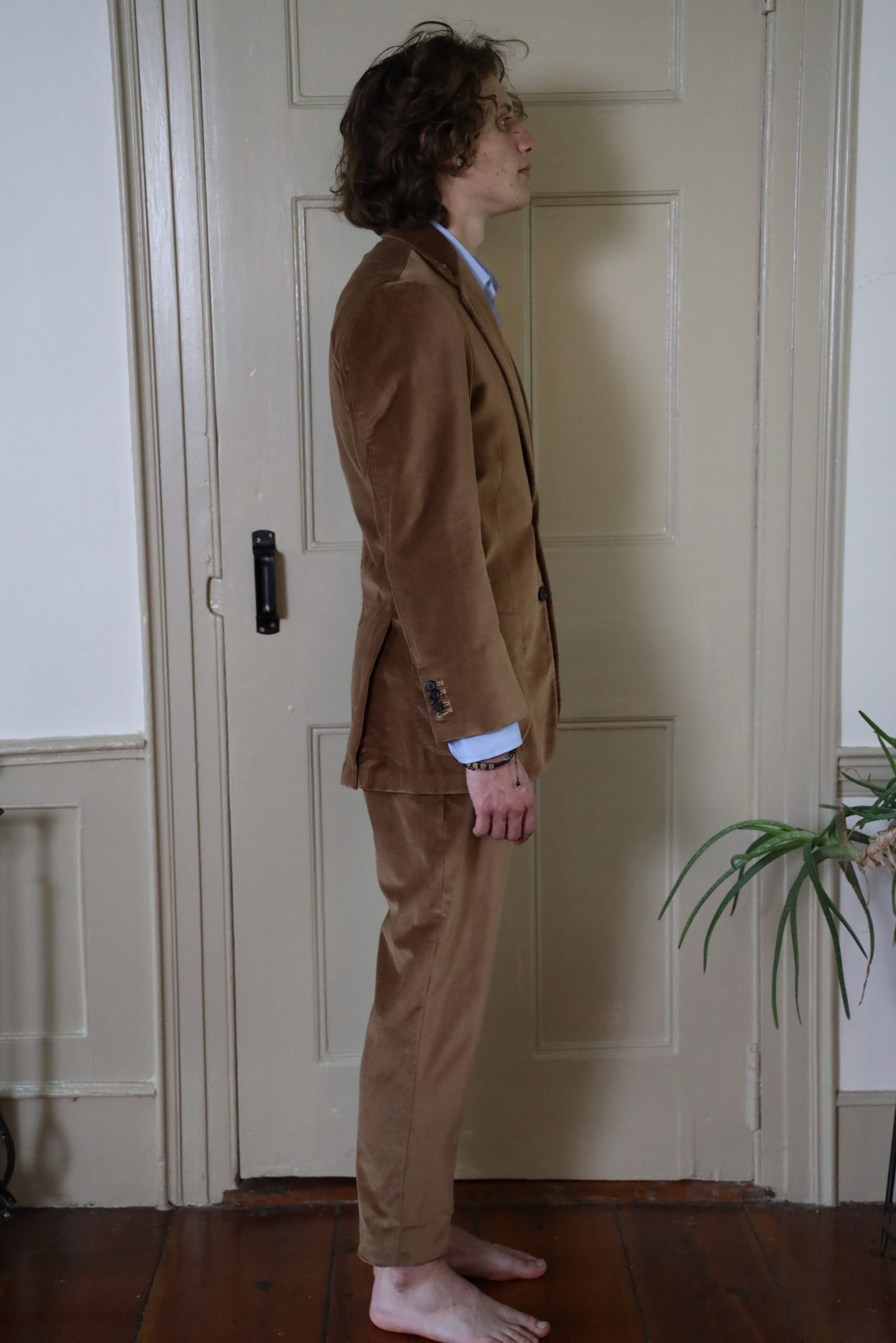 TAN VELVET COTTON SUIT 2 TAN VELVET COTTON SUIT - Image 2