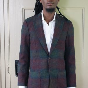 TWO BUTTON JACKET IN CHECKED ENGLISH TWEED