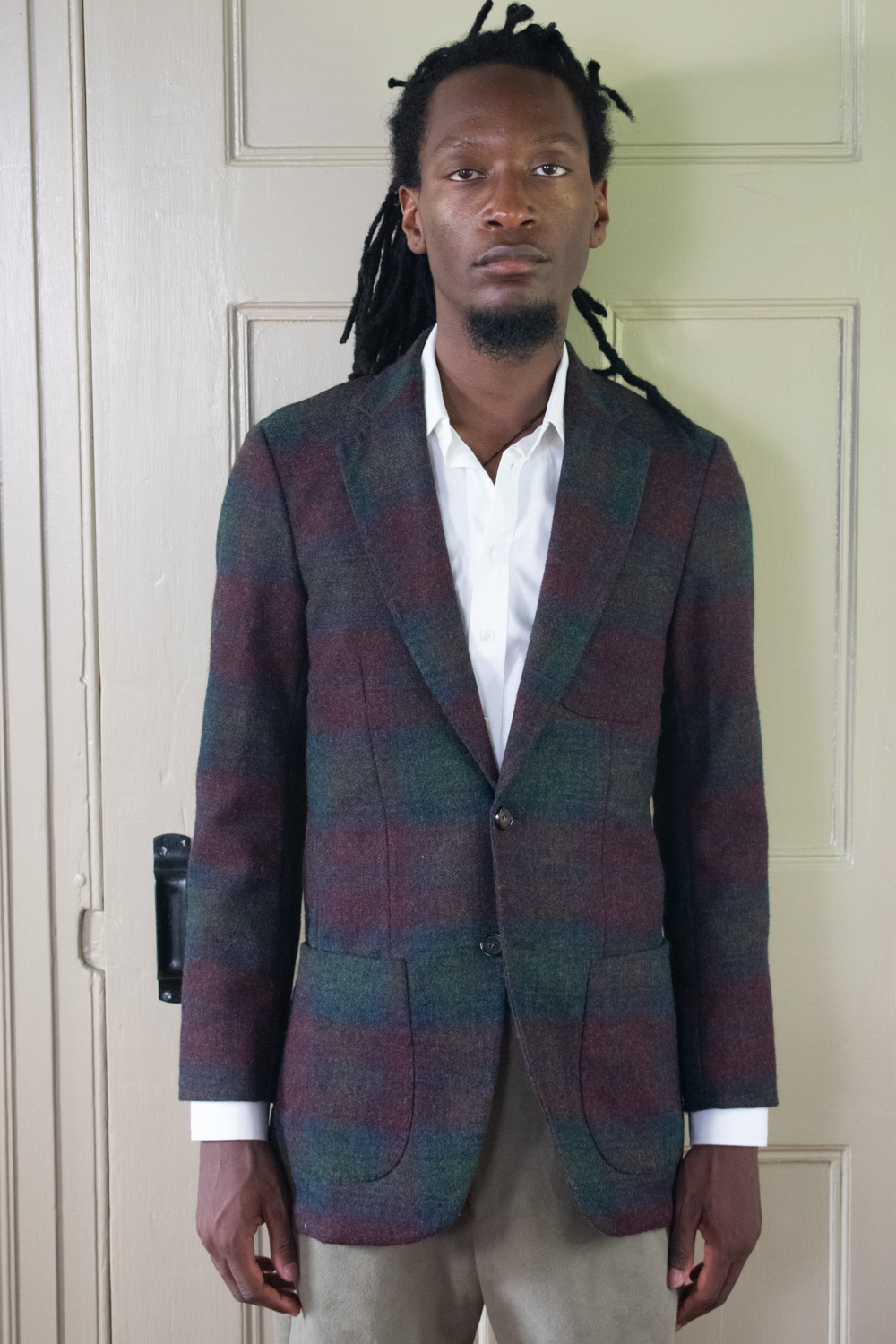 TWO BUTTON JACKET IN CHECKED ENGLISH TWEED 1 TWO BUTTON JACKET IN CHECKED ENGLISH TWEED